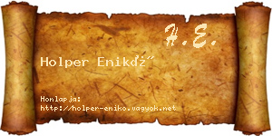Holper Enikő névjegykártya